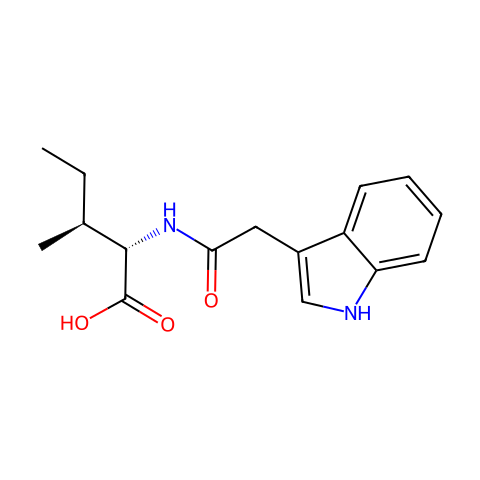 N-（3-吲哚基乙酰基）-L-异亮氨酸结构图