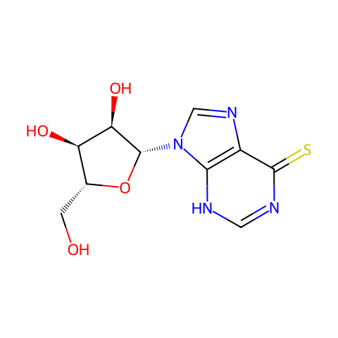 6-巯基嘌呤-9-D-核苷结构图