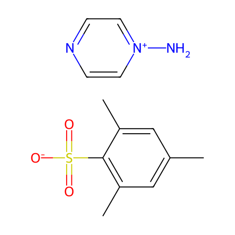 1-Aminopyrazin-1-ium 2,4,6-trimethylbenzenesulfonate结构图