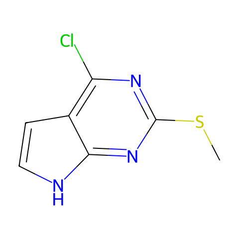 4-氯-2-(甲硫基)-7 H -吡咯并[2,3-d ]嘧啶结构图
