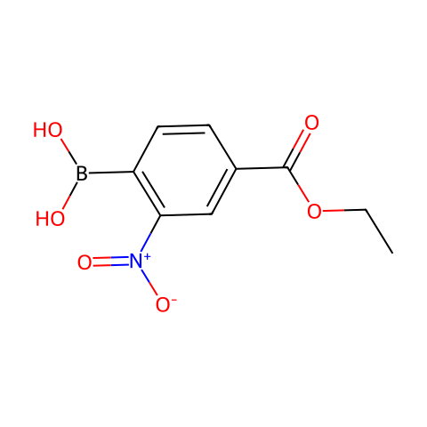 4-乙氧羰基-2-硝基苯硼酸(含有数量不等的酸酐)结构图