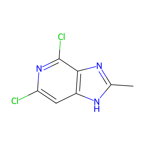 4,6-dichloro-2-methyl-3H-imidazo[4,5-c]pyridine结构图