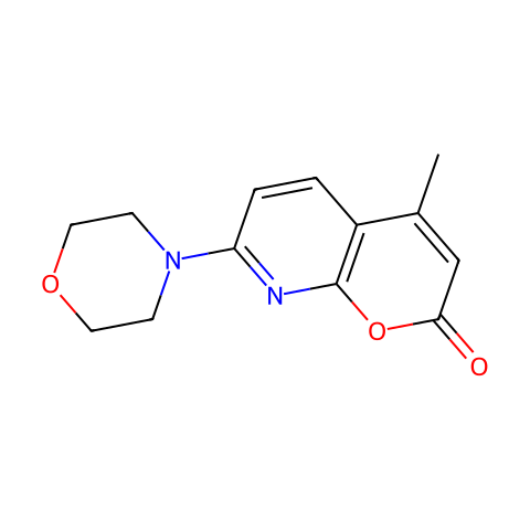 4-methyl-7-morpholino-2H-pyrano[2,3-b]pyridin-2-one结构图