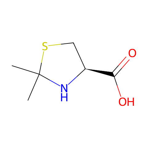 (4R)-2,2-二甲基-4-噻唑烷甲酸结构图