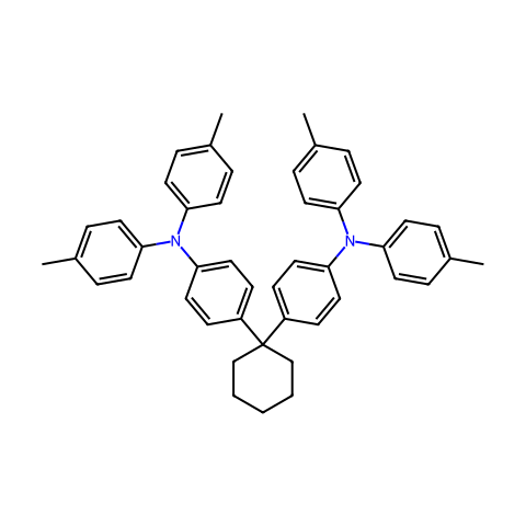 1,1-双[4-[N,N-二(对甲苯基)氨基]苯基]环己烷结构图