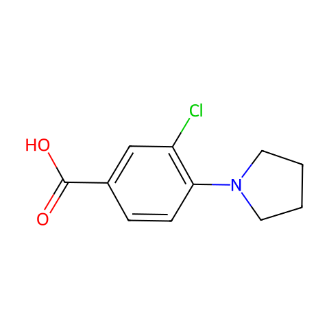3-氯-4-(1-吡咯烷基)苯甲酸结构图