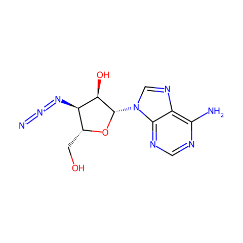 3'-Azido-3'-deoxyadenosine结构图