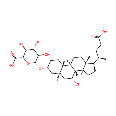 (3a,5b,7a)-23-carboxy-7-hydroxy-24-norcholan-3-yl b-D-glucopyranosiduronic acid结构图