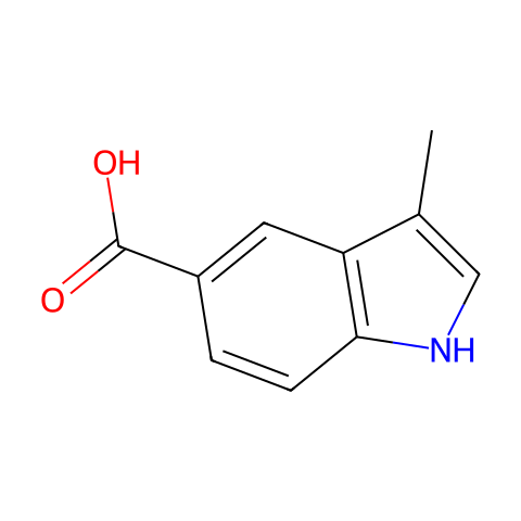 3-Methyl-1H-indole-5-carboxylic acid结构图