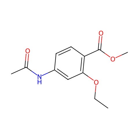 甲基 4-乙酰胺-2-乙氧基苯甲脂结构图