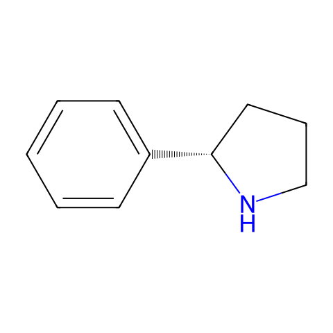 (S)-2-苯基吡咯烷结构图