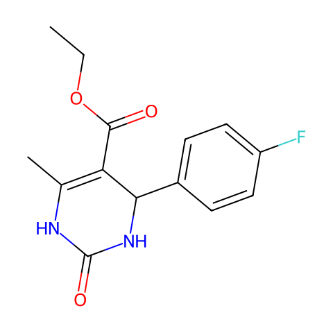 4-（4-氟苯基）-6-甲基-2-（1H，3H）-嘧啶-5-羧酸乙酯结构图