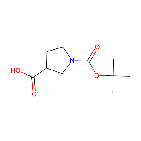 1-Boc-吡咯烷-3-甲酸结构图
