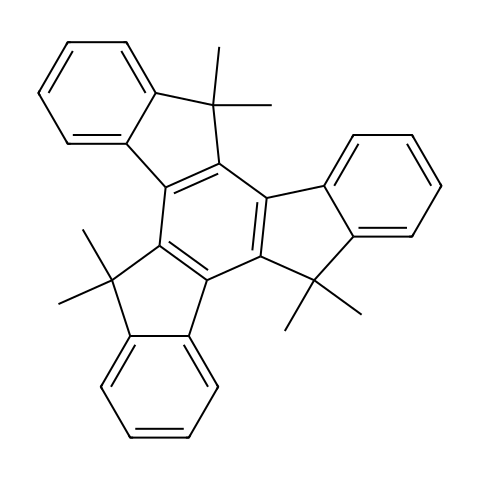 5,5,10,10,15,15-六甲基-二茚并[1,2-A:1',2'-C]芴结构图