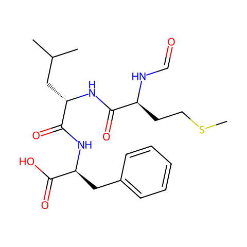 N-甲酰-L-甲硫氨酰-L-白氨酰-L苯丙氨酸结构图