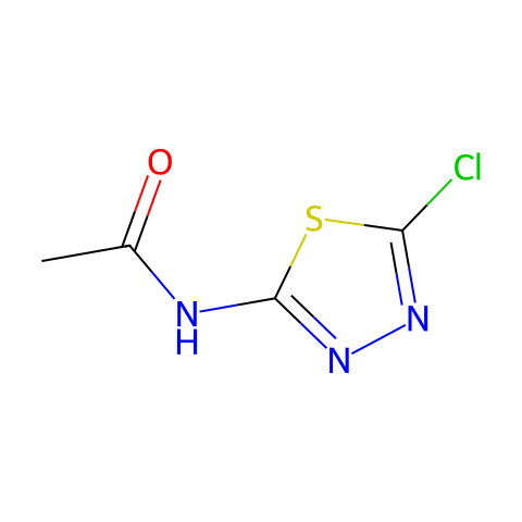 N-(5-氯-1,3,4-噻二唑-2-基)乙酰胺结构图