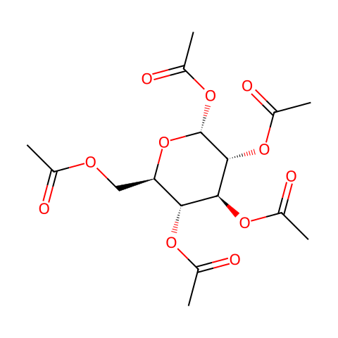 1,2,3,4,6-α-D(+)-葡萄糖五乙酸酯结构图