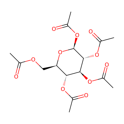 五-O-乙酰基-β-D-吡喃葡萄糖结构图