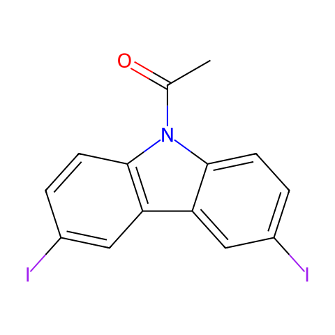 9-乙酰基-3,6-二碘咔唑结构图