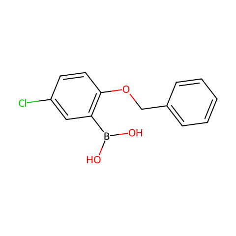 2-苄氧基-5-氯苯硼酸(含有数量不等的酸酐)结构图
