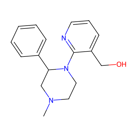 2-(4-甲基-2-苯基-1-哌嗪基)-3-吡啶甲醇结构图