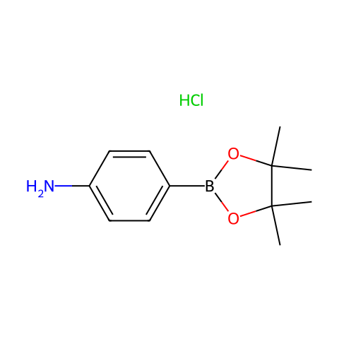 4-(4,4,5,5-四甲基-1,3,2-二硼戊环-2-基)苯胺盐酸结构图