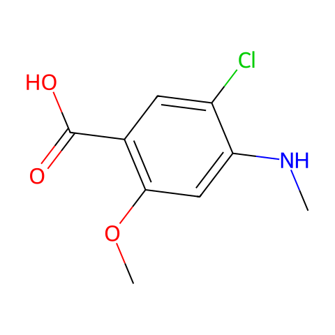5-Chloro-2-methoxy-4-methylaminobenzoic Acid结构图