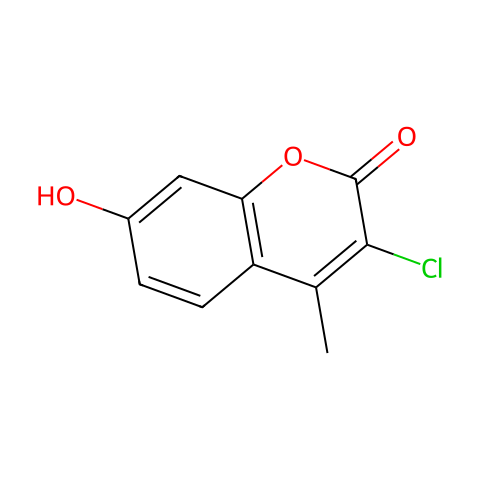 3-氯-7-羟基-4-甲基香豆素结构图
