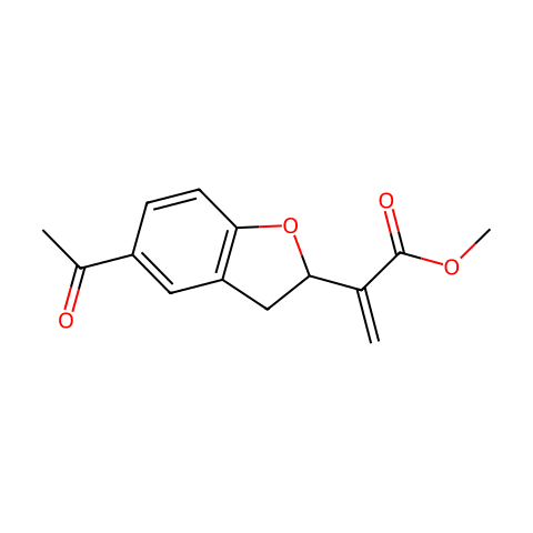 Methyl 2-(5-acetyl-2,3-dihydrobenzofuran-2-yl)propenoate结构图