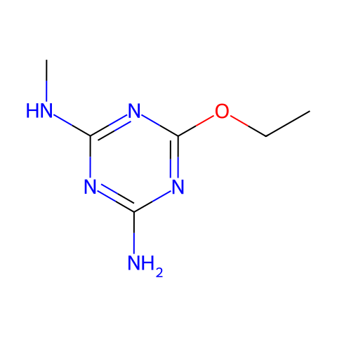 2-氨基-4-乙氧基-6-甲胺基-1,3,5-三嗪结构图