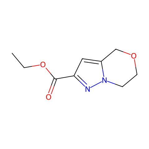 4H-吡唑[5,1-C][1,4] 6,7-二氢恶嗪-2-羧酸乙酯结构图