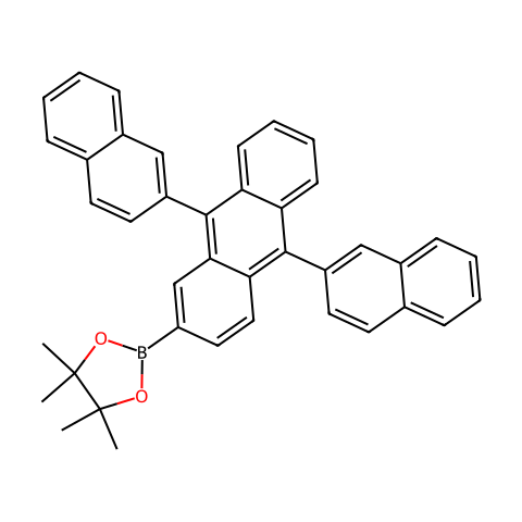 2-[9,10-二(萘-2-基)蒽-2-基]-4,4,5,5-四甲基-1,3,2-二氧杂环戊硼烷结构图