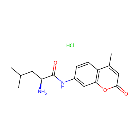 L-亮氨酰7-氨基-4-甲基香豆素盐酸盐结构图