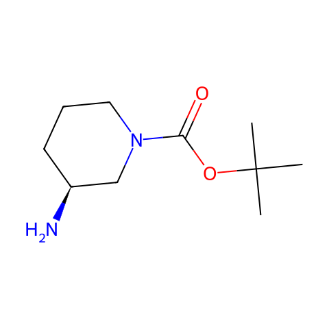 (S)-1－叔丁氧羰基－3－氨基哌啶结构图