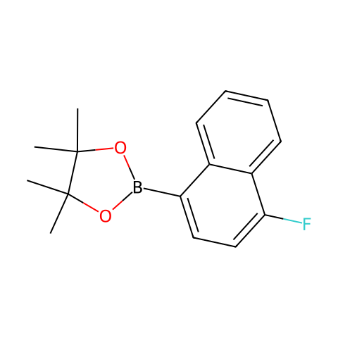 2-(1-氟萘-4基)-4,4,5,5-四甲基-1,3,2-二氧硼五环结构图