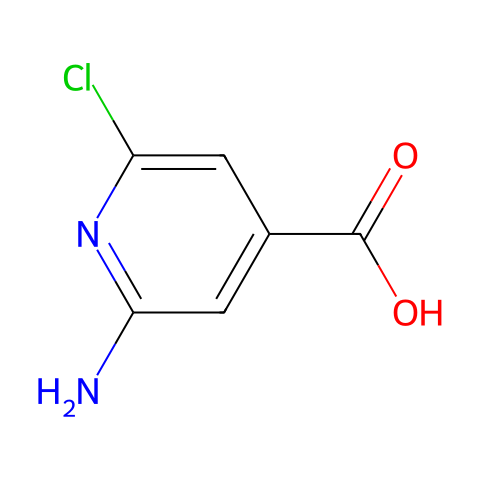 2-氨基-6-氯吡啶-4-羧酸结构图