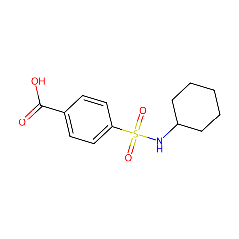 4-(cyclohexylsulfamoyl)benzoic acid结构图