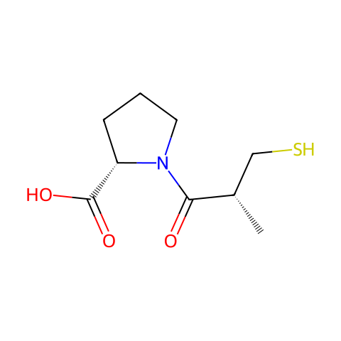 1-[(2R)-2-Methyl-3-mercaptopropionyl]proline结构图