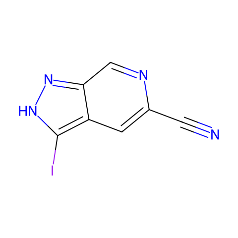 1H-Pyrazolo[3,4-c]pyridine-5-carbonitrile,3-iodo-结构图