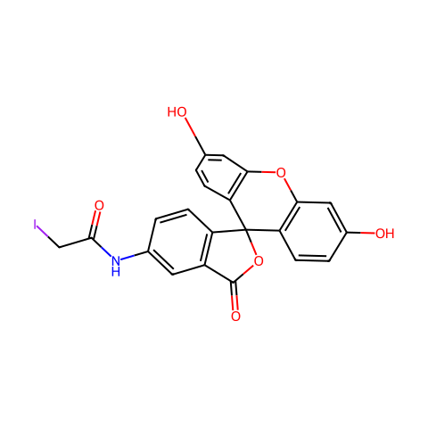 5-碘乙酰氨基荧光素(5-IAF)结构图