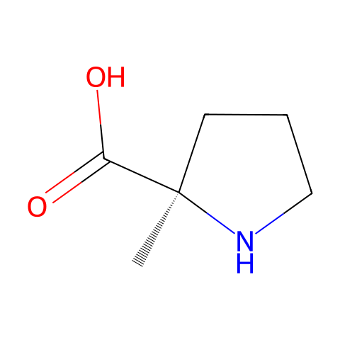 (R)-2-甲基吡咯烷-2-羧酸结构图
