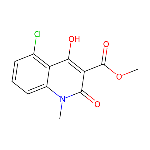 3-Quinolinecarboxylic acid, 5-chloro-1,2-dihydro-4-hydroxy-1-Methyl-2-oxo-, Methyl ester结构图