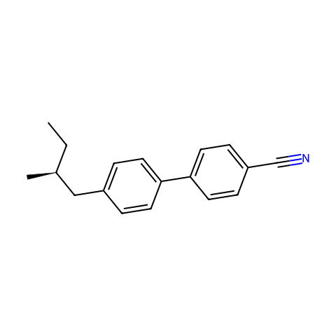 (S)-4'-(2-甲基丁基)-4-联苯腈结构图