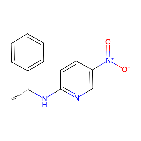 (R)-(+)-2-(α-甲基苄氨基)-5-硝基吡啶结构图