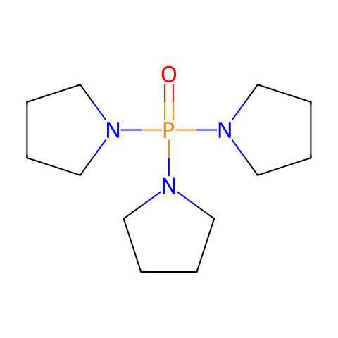 三(N,N-四亚甲基)磷酰胺结构图