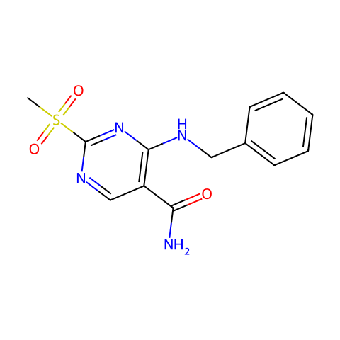 5-PyriMidinecarboxaMide, 2-(Methylsulfonyl)-4-[(phenylMethyl)aMino]-结构图