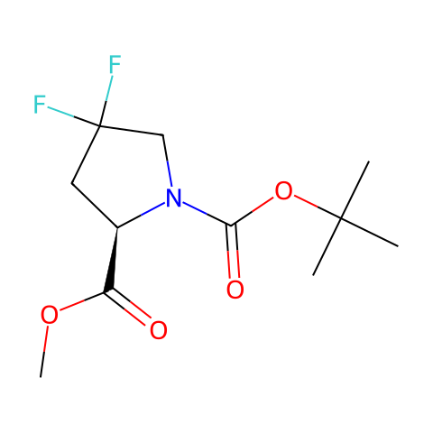N-BOC-4,4-二氟-D-脯氨酸甲酯结构图