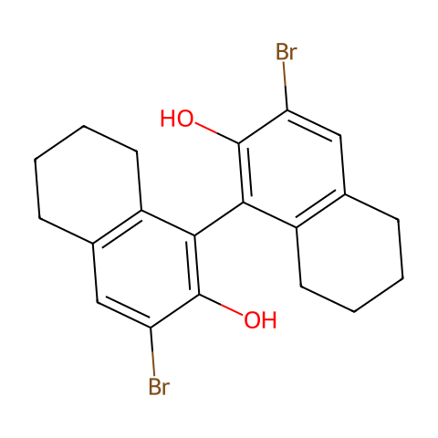 (R)-(+)-3,3'-Dibromo-5,5',6,6',7,7',8,8'-octahydro-1,1'-bi-2-naphthol结构图