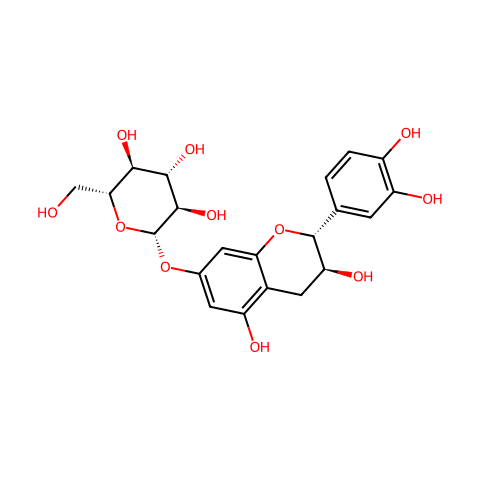 儿茶素-7-O-β-D-吡喃葡萄糖苷结构图