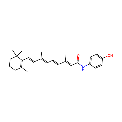 全反式-N-(4-羟苯基)维甲酸结构图